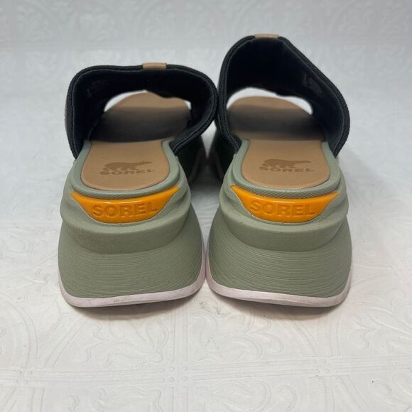 Sorel Green Brown Kinetic Impact Slide High Sandal Size 8 - Picture 6 of 7